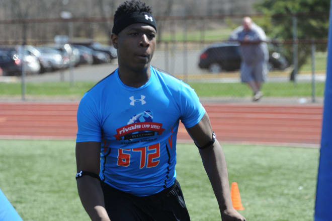 Luiji Vilain working out at a Rivals camp presented by Under Armour last spring