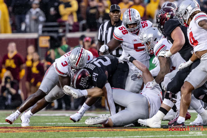 Teradja Mitchell leads all Ohio State linebackers with four tackles for loss. 