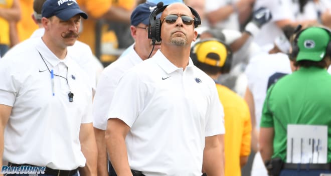 Penn State coach James Franklin looks up at the scoreboard during the Nittany Lions' loss to Iowa. BWI photo