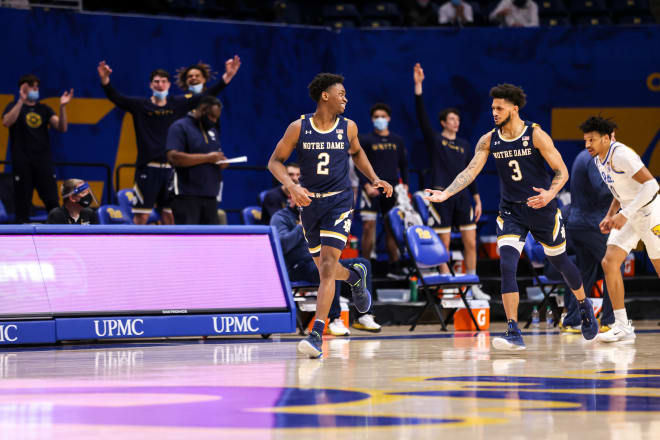 Guards Trey Wertz (2) and Prentiss Hubb (3) combined for 14 assists in a win over Pitt.