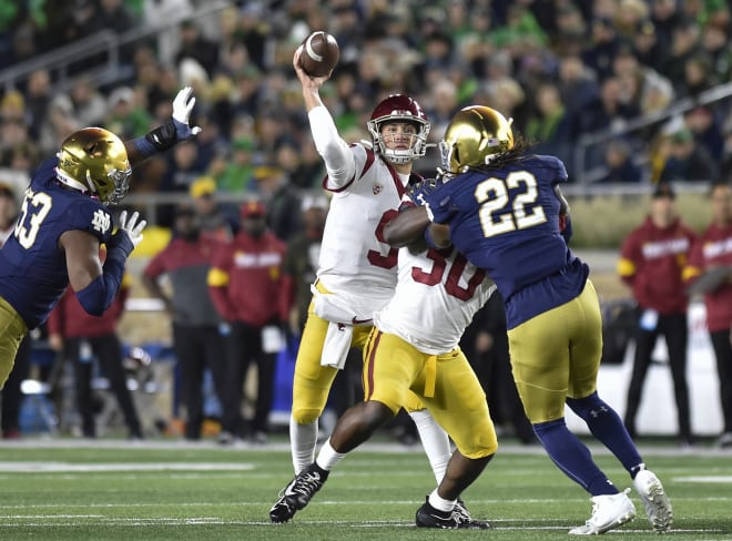 USC Trojans quarterback Kedon Slovis vs. Notre Dame Fighting Irish football