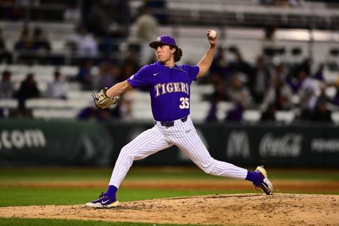 LSU freshman reliever Griffin Herring earned the first pitching victory of his college career.