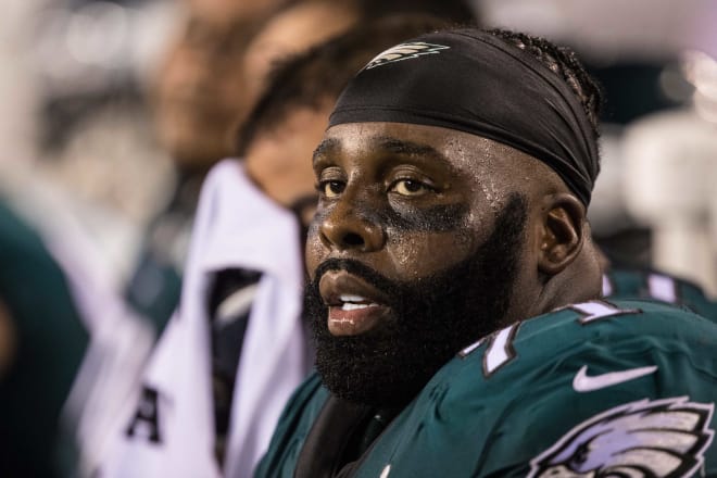 Former Arkansas tight end Jason Peters, who has turned in a Hall of Fame career at left tackle in the NFL