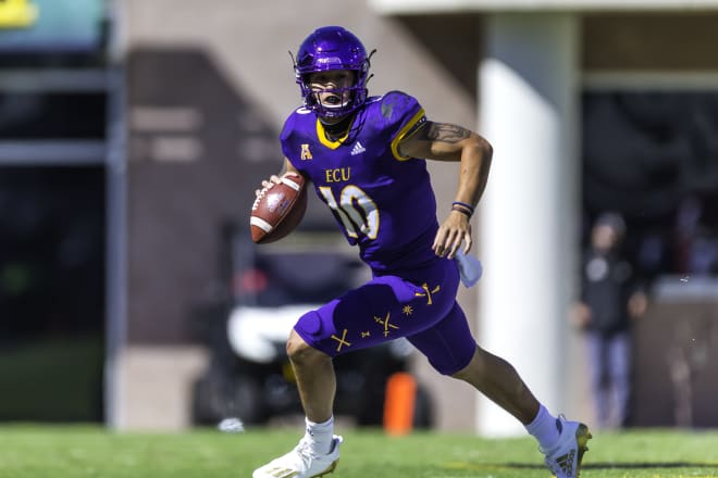 East Carolina quarterback Mason Garcia picked up valuable experience in Saturday's loss to Navy.