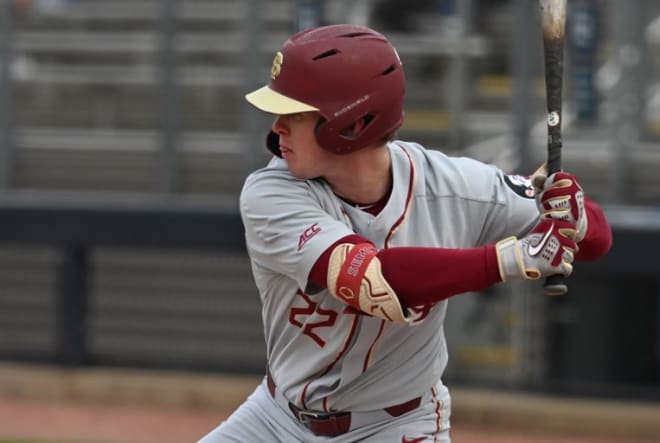 FSU freshman James Tibbs prepares to swing Friday night against Georgia Tech.