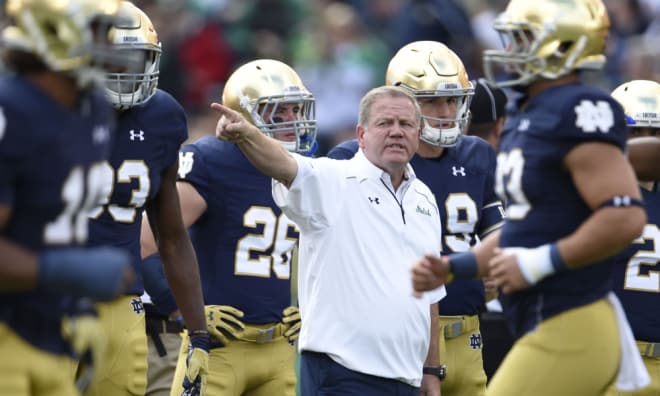 Notre Dame football head coach Brian Kelly