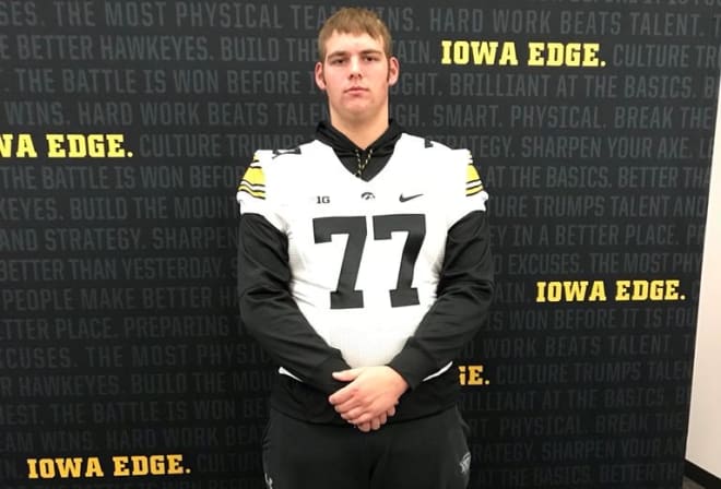 Class of 2019 offensive lineman Joey Lombard visited the Iowa Hawkeyes on Saturday.