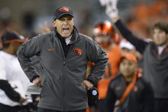 Former Oregon state head coach Mike Riley in his final season at Oregon State