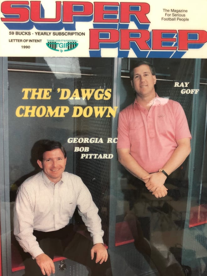 Bob Pittard and head coach Ray Goff on the cover of SuperPrep magazine in 1990.