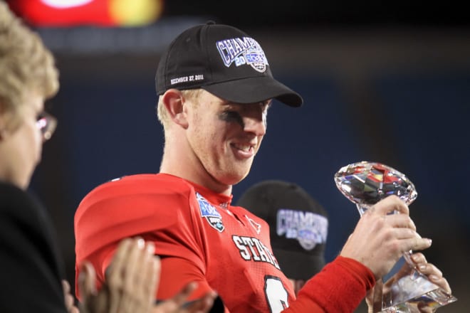 NC State Wolfpack football quarterback Mike Glennon