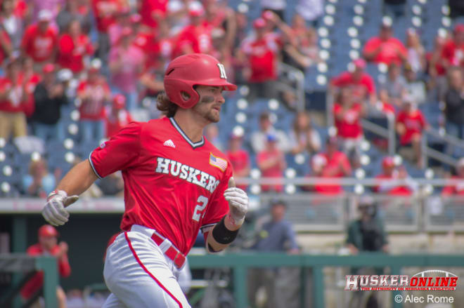 Sophomore outfielder Aaron Palensky was one of two Huskers who hit home runs in the first game against Michigan
