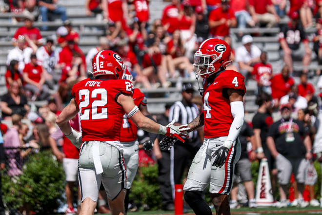 Jake Pope recorded two pass breakups at G-Day. (UGA Sports Communications)