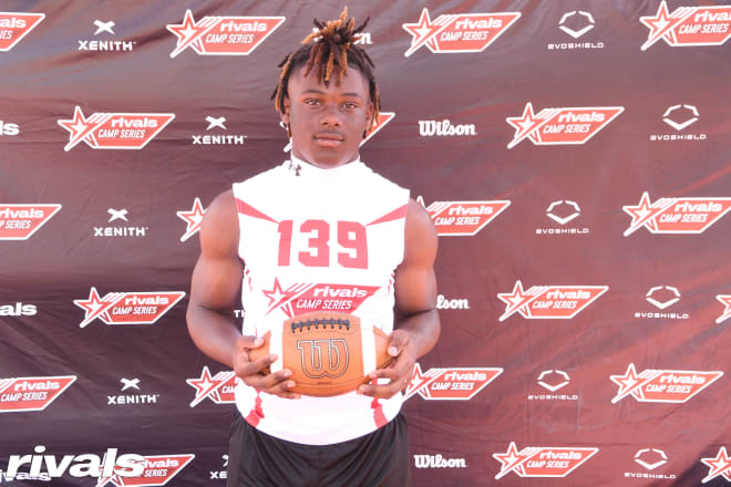 Amare Thomas poses before the Rivals Camp in Atlanta