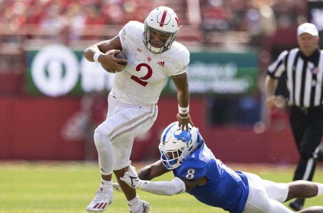 Nebraska quarterback Adrian Martinez