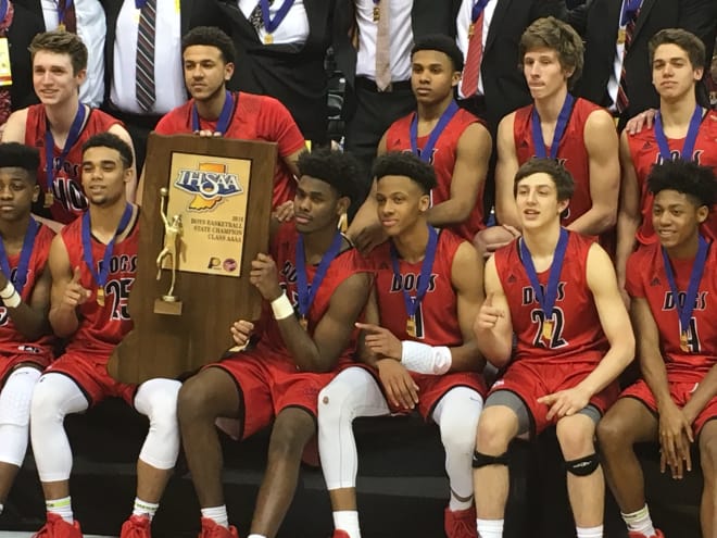 Romeo Langford (1) scored a game-high 28 points to lead New Albany to the 2016 Class 4A state title.