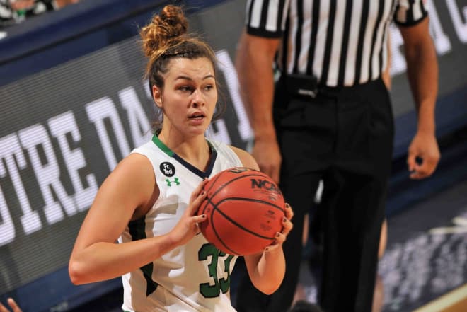 Sophomore Kathryn Westbeld's 6-of-7 shooting helped the Irish beat Tennessee, 79-66.