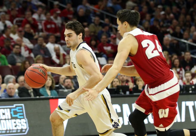 Matt Farrell finished with seven points and three assists in Notre Dame’s win over Wisconsin.