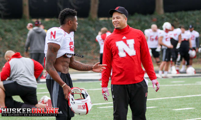 WR Stanley Morgan Jr. and CB coach Donte Williams