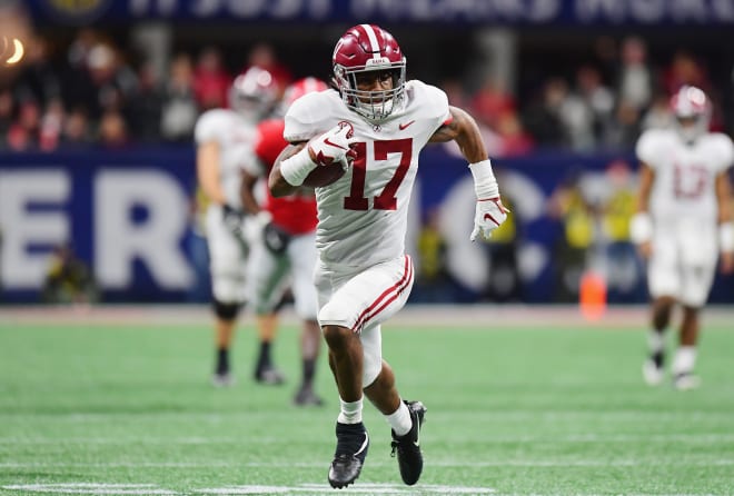 Alabama receiver Jaylen Waddle is one the Crimson Tide's award hopefuls in 2020 (Photo by Scott Cunningham/Getty Images)