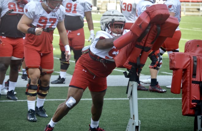 Defensive lineman Rodas Johnson stood out during practice on Saturday.  