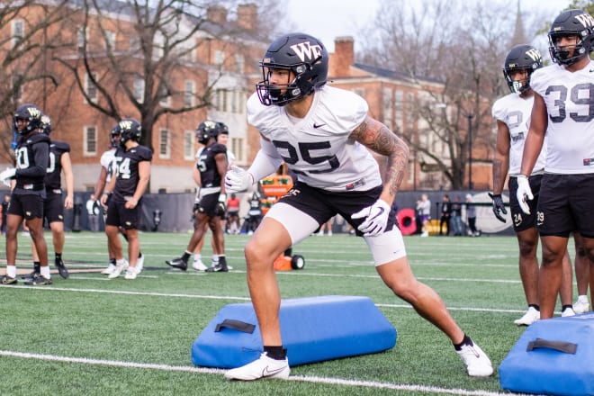 Horatio Fields, here going through a spring practice, will miss the upcoming season. 