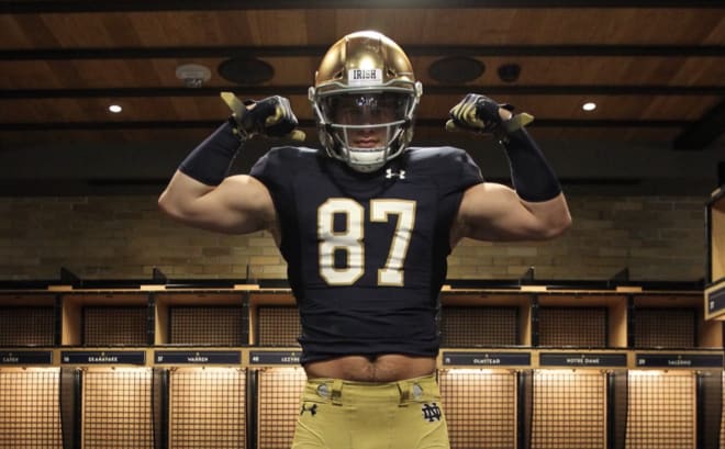 Notre Dame Fighting Irish tight end commit Michael Mayer moved up 21 spots 