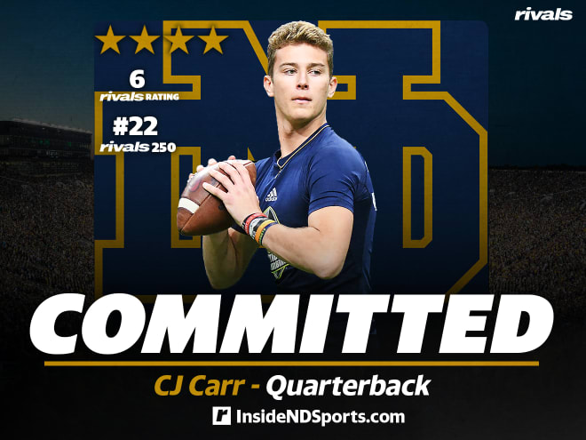 2024 class quarterback CJ Carr is a Michigan legacy, but picked the Irish over the Wolverines.