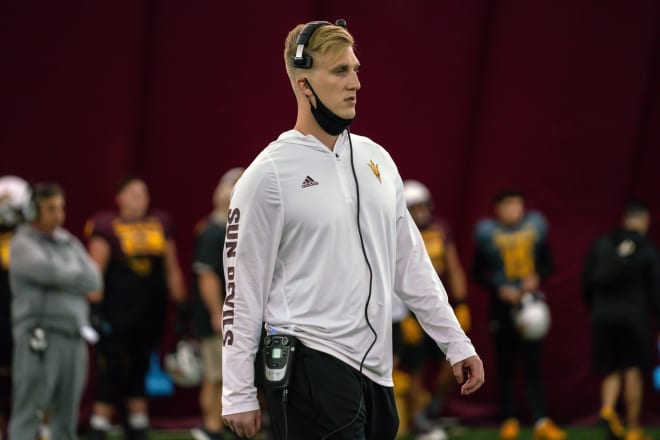 ASU TE's coach Adam Breneman: “My goal is turn this tight end group into the best in the Pac-12." (Sun Devil Athletics Photo)