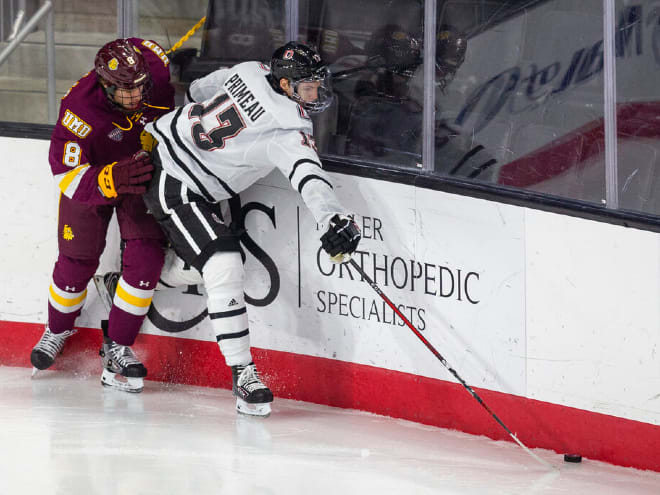 Notre Dame hockey added forward Chayse Primeau as a graduate transfer following four seasons at Omaha.