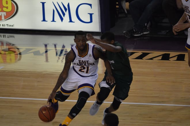 ECU's B.J. Tyson moved into seventh place all time in AAC scoring with his 25 point outburst against Cleveland State.