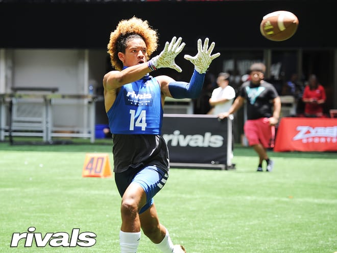 Four-star WR Lavon "LV" Bunkley-Shelton at the Rivals100 Five-Star Challenge in Atlanta on Tuesday.