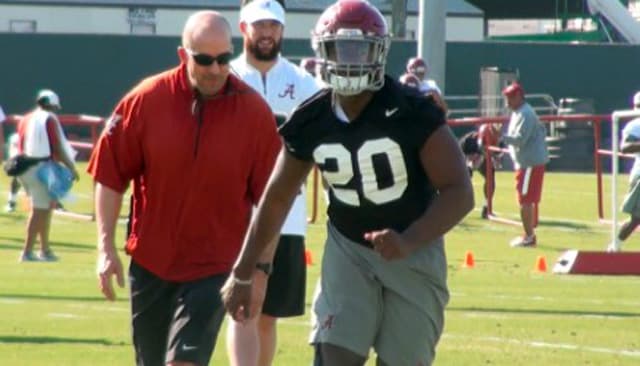 Alabama linebacker Shaun Dion Hamilton was limited in the Crimson Tide's first practice of spring camp on Tuesday. Photo | BamaInsider