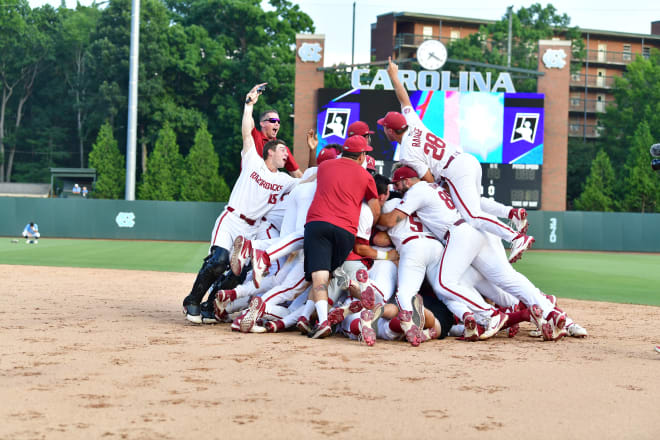 Who are Arkansas vs. NC State baseball umpires in Saturday's NCAA game