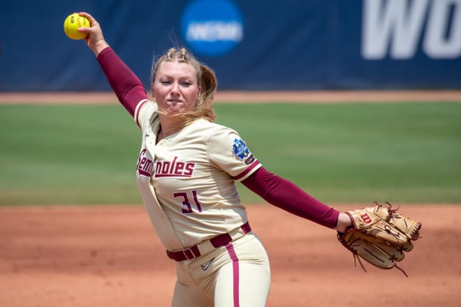 FSU starting pitcher Danielle Watson didn't make it out of the third inning Thursday in the national championship game.