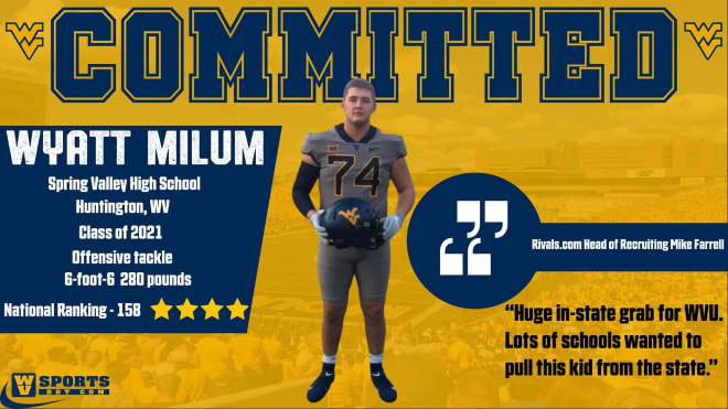 Milum is a major in-state pull for the West Virginia Mountaineers football program. 