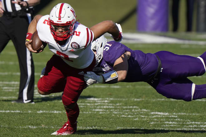 Quarterback Adrian Martinez was pulled from the game late in the third quarter and replaced by Luke McCaffrey