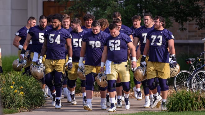 Notre Dame's offensive line is talent and deep, but is it cohesive enough yet to be a team strength?