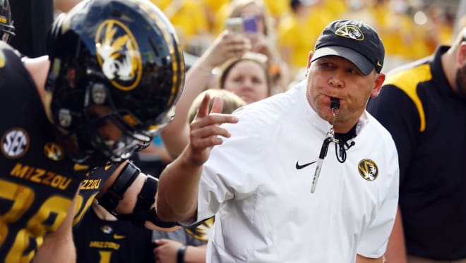 Barry Odom as the head coach at Mizzou--Timothy Tai, Mizzou Athletics