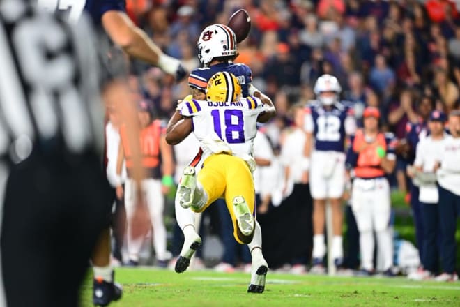 LSU defensive lineman BJ Ojulari, named the SEC's Defensive Lineman of the Week after sacking and stripping Auburn quarterback Robby Ashford of the ball resulting in a Jay Ward TD recovery and return in last Saturday's 21-17 win, has to apply the same pressure against Tennessee QB Hendon Hooker.