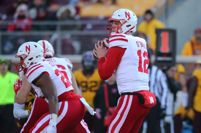 Patrick O'Brien continues to take the No. 1 QB reps in practice for Nebraska with Tanner Lee out. 