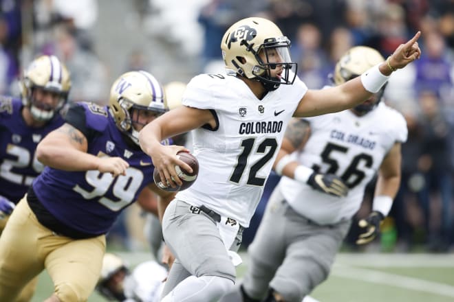 CU quarterback Steven Montez was pressured heavily a year ago, as he was sacked 30 times in 2018. 