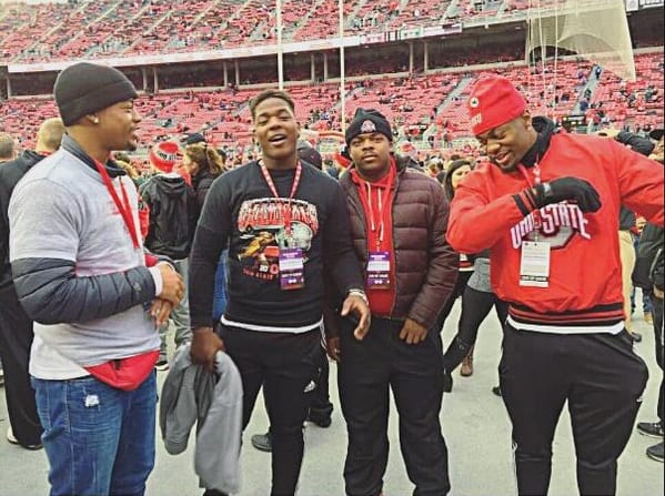 Hawkins (far right) on his official visit to Ohio State in November.