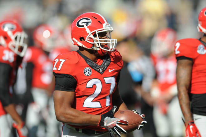 Kirby Smart said Nick Chubb (above) and Sony Michel won't be in the backfield together a ton.