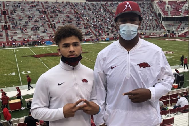 Arkansas commits Lucas Coley and Devon Manuel.