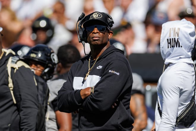 Head coach Deion Sanders during the USC game at Colorado on Sept. 30.