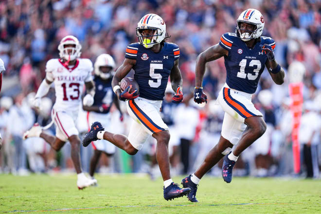 Lambert-Smith scores on a 68-yard pass against Arkansas.