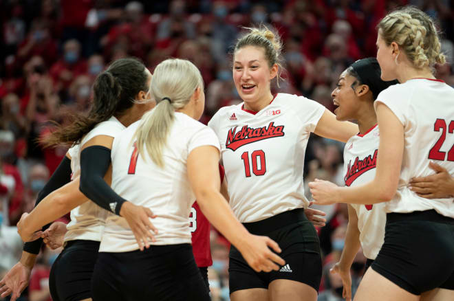 Madi Kubik had a game-high 13 kills as Nebraska swept Ole Miss Saturday using the 6-2 system for the second straight night. 