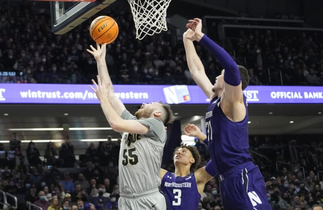 Sasha Stefanovic didn't have his best offensive night, but hit a couple of key shots that helped Purdue to the six-point win,