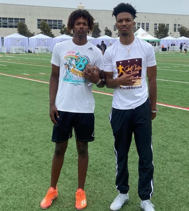 Jaden Rashada with ASU QB Jayden Daniels (Jaden Rashada Instagram)