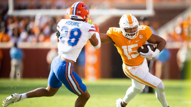 Tennessee wide receiver Bru McCoy during the Vols’ 38-33 win over Florida during the 2022 season. 